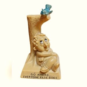Vintage 1970 Russ Wallace Berries‎ Statue Go Ahead Everyone Else Does